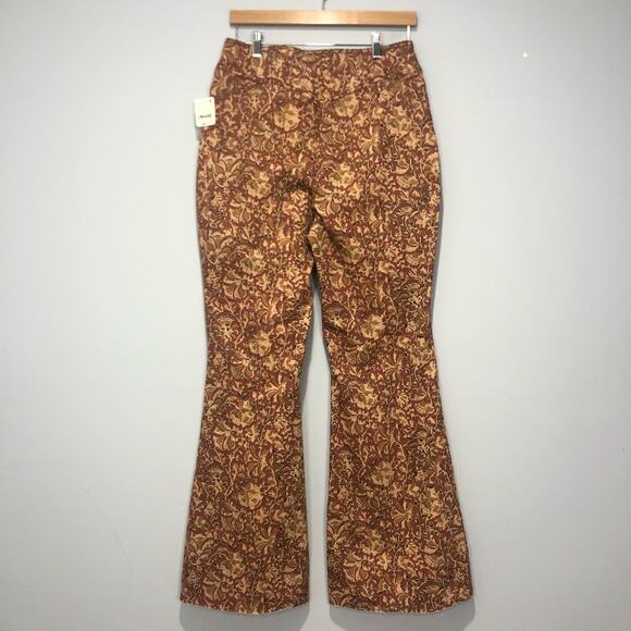 NWT Free People CRVY Wild Honey Printed Floral Flare Jeans Multicolor 31 - Picture 7 of 8